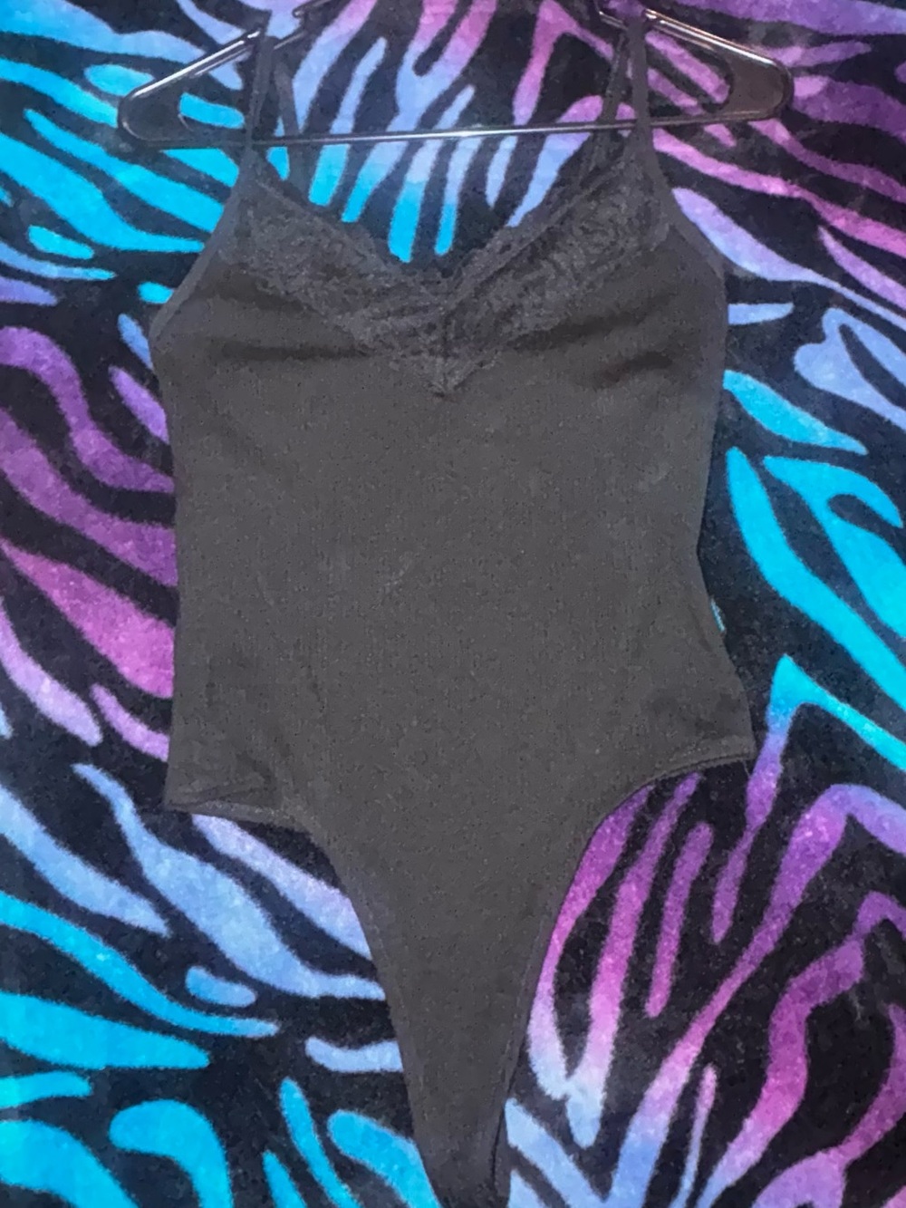 PINK Victoria's Secret Black Ribbed Bodysuit
